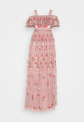Maya Deluxe PREMIUM EMBROIDERED SPOT MAXI DRESS