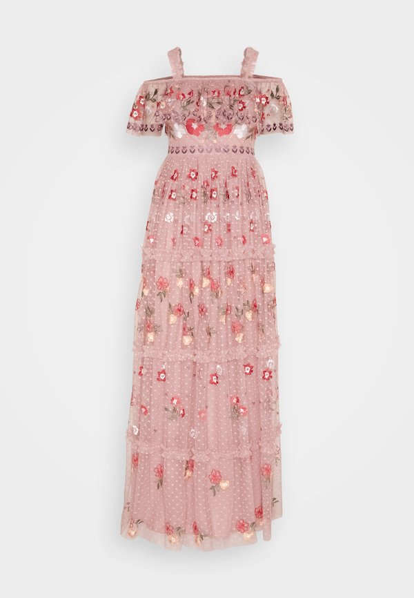 Maya Deluxe PREMIUM EMBROIDERED SPOT MAXI DRESS