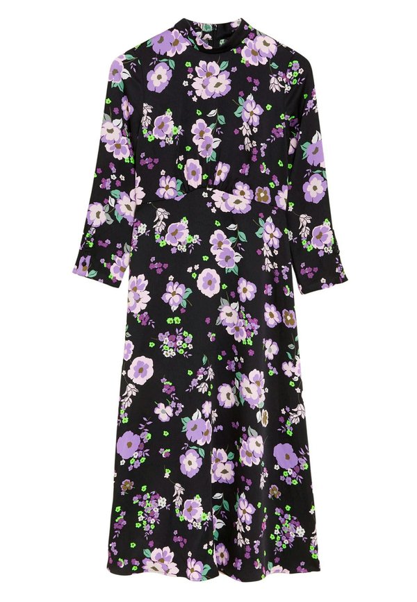 Marks & Spencer SATIN FLORAL BUTTON DETAIL MIDI