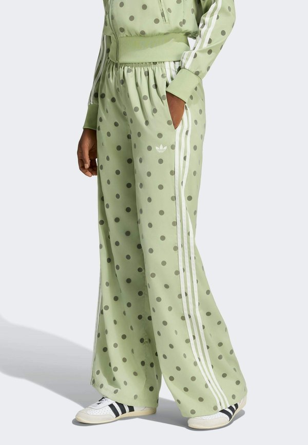 adidas Originals SATIN POLKA DOTS WIDE LEG PANT - Trousers - magic lime