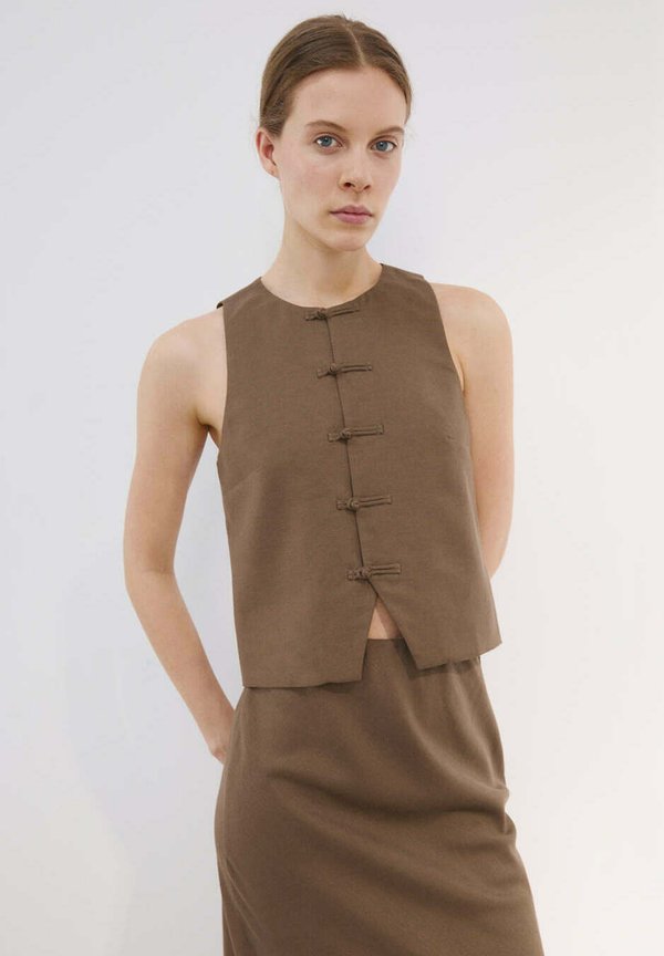 Mango ADULT - Waistcoat - 
dark brown