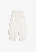 Bershka PLEATED SUPER BAGGY - Trousers - white