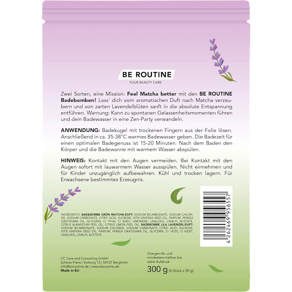 Badebomben FEEL MATCHA BETTER (6x50 g) BE ROUTINE