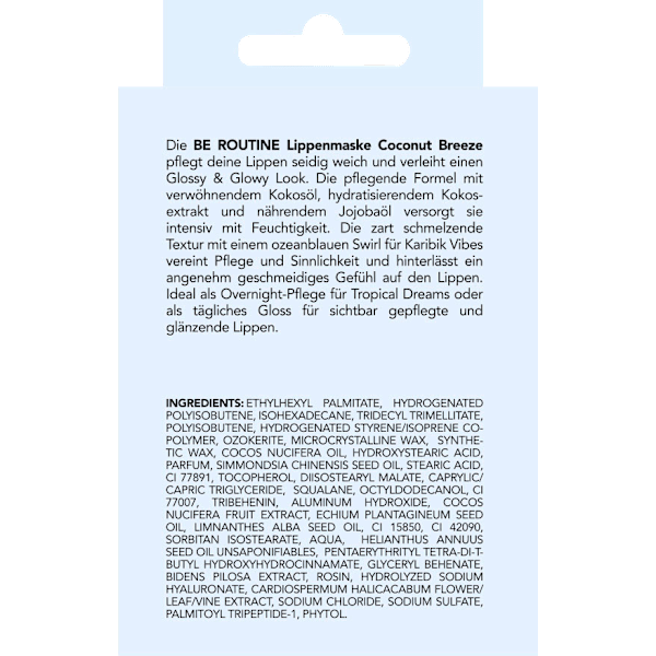 Lippenmaske Coconut Breeze BE ROUTINE