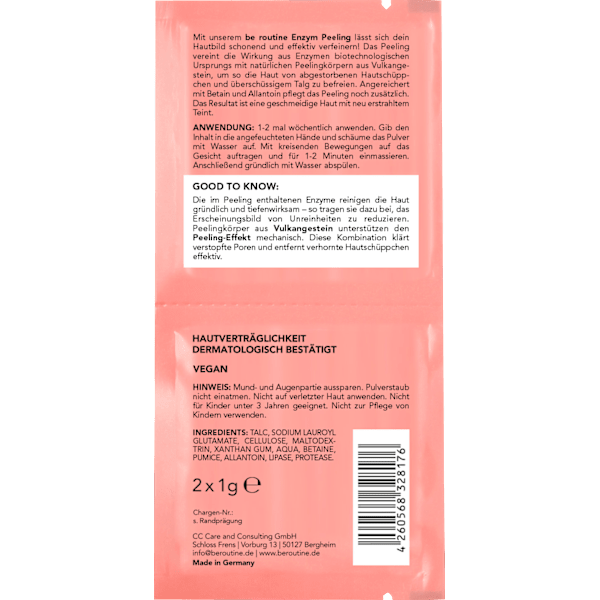 Peeling Enzym Pulver (2x1 g) BE ROUTINE