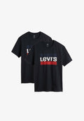 Levi's® 2ER PACK - SPORTSWEAR LOGO GRAPHIC TEE RUNDHALS - Print T-shirt - schwarz
