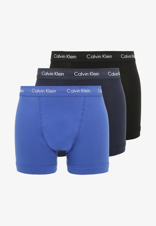 Calvin Klein Underwear TRUNK COTTON STRETCH 3 PACK  - Trunks - grey/blue/black