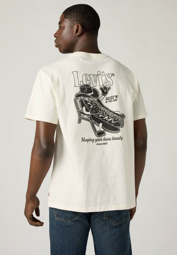 Levi's® LSE_SS RELAXED FIT TEE BOXTAB 5IN BLACK. - Print T-shirt - levis records crus neutrals