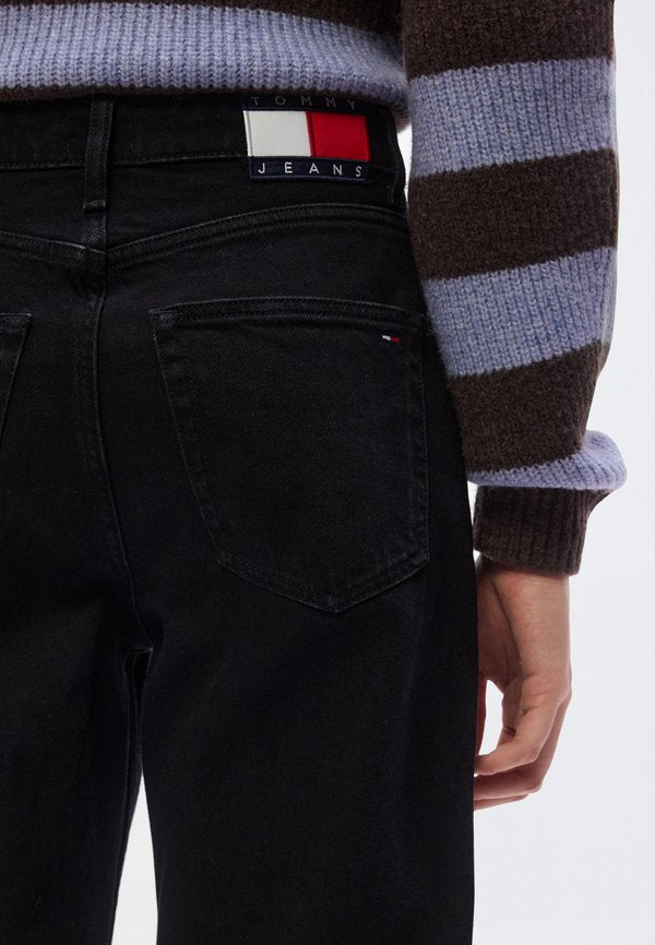 Tommy Jeans HIGH RISE SLIM STRAIGHT LEG BLACK JEANS