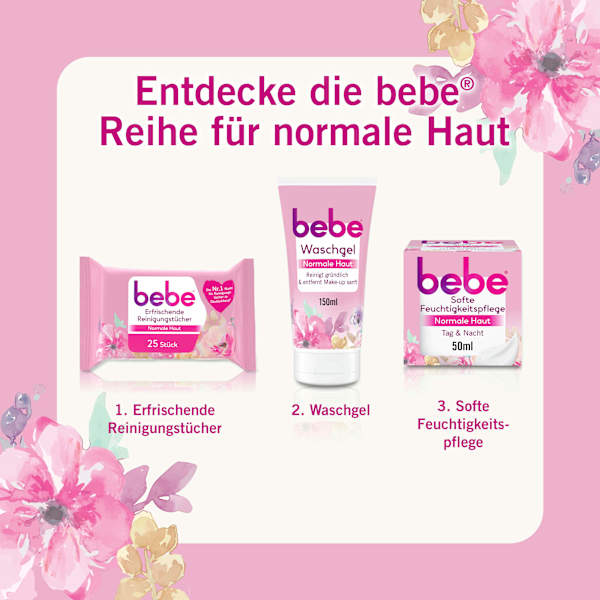 Abschminktücher erfrischend mit Rosenwasser bebe