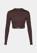adidas Performance HYPERGLAM CROPPED LONG SLEEVE - Long sleeved top - aurora coffee