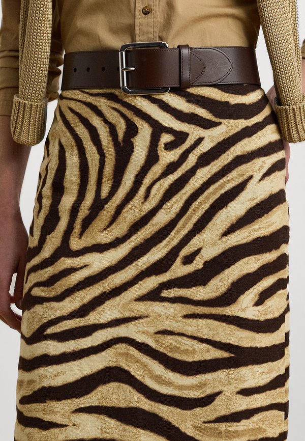 Lauren Ralph Lauren Zebra Print Linen Cotton Pencil Skirt
