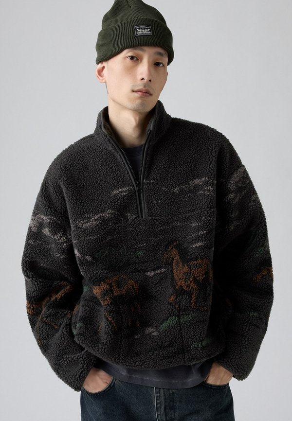 Levi's® IDYLLWILD - Fleece jumper - black/multi-coloured/brown
