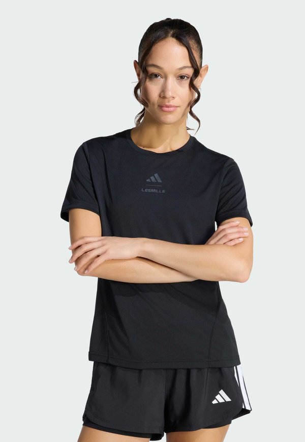 adidas Performance LES MILLS GRAPHIC - Print T-shirt - black   grey six