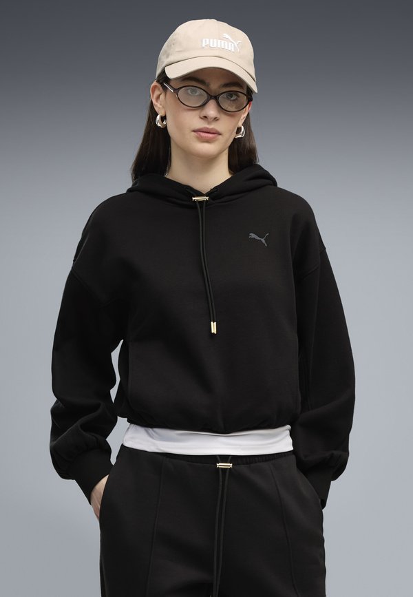Puma HER RELAXED FLEECE HOODIE - Hoodie - black