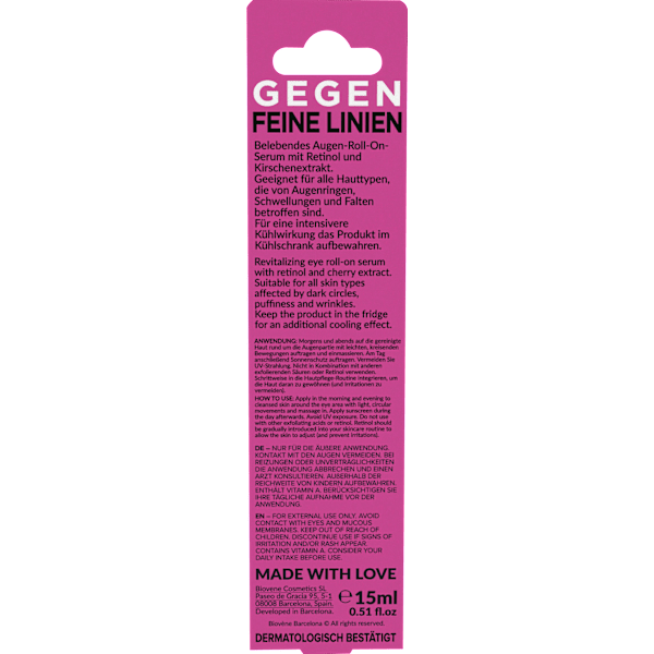 Augen Roll-on De-Puffing Retinol BIOVÈNE BARCELONA