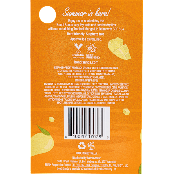 Lip Balm Mango LSF 50+ Bondi Sands