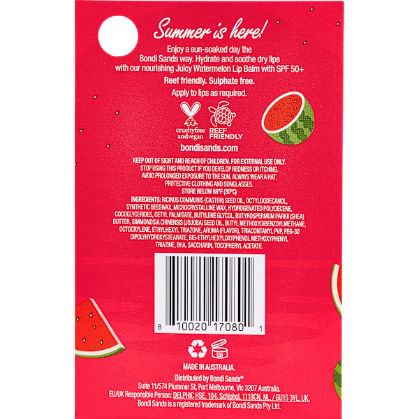 Lip Balm Watermelon LSF 50+ Bondi Sands