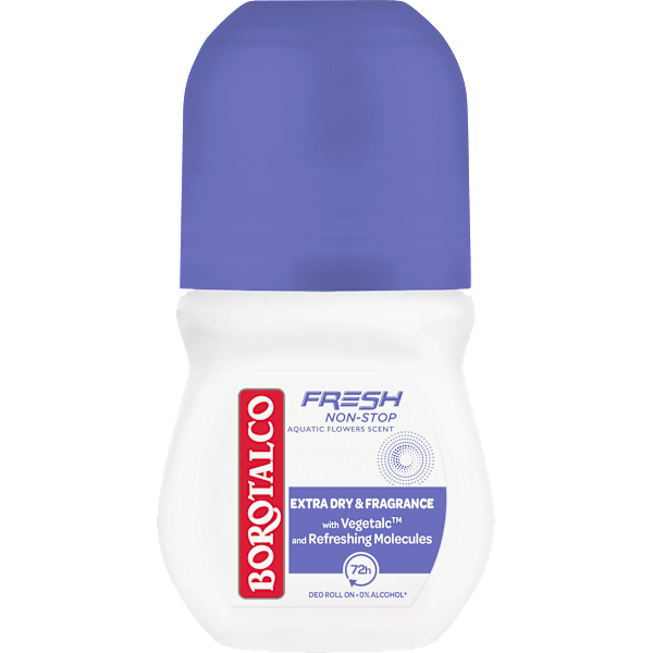 Antitranspirant Deo Roll-on FRESH Non-Stop Aquatic Flowers Scent Borotalco