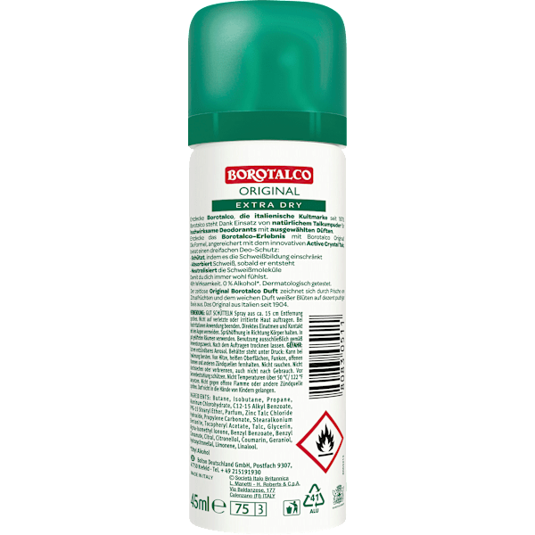 Antitranspirant Deospray Original, Reisegröße Borotalco