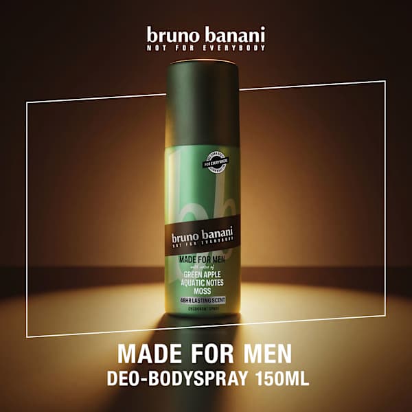 Deospray Made For Men Green Apple Aquatic Notes Moss bruno banani