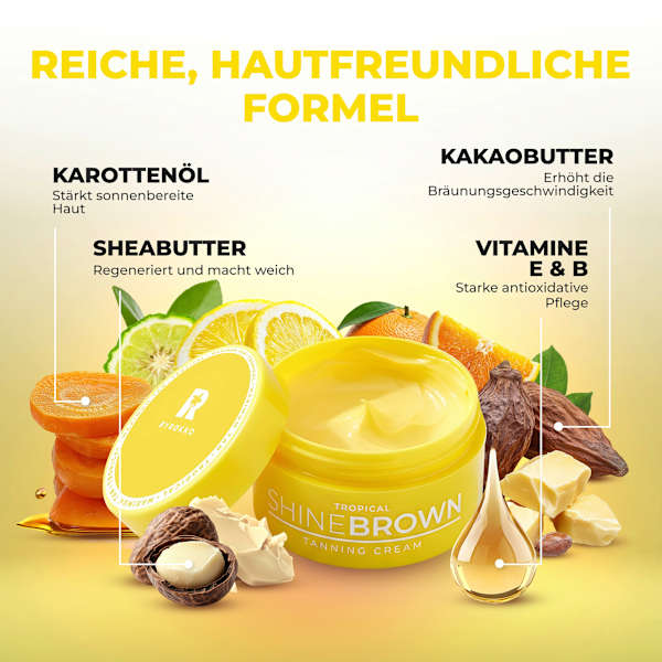 Bräunungsbeschleuniger Creme tropical shine brown Byrokko