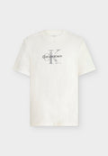 Calvin Klein Jeans DISTRESSD MNLGO GRAPHI - Print T-shirt - tofu