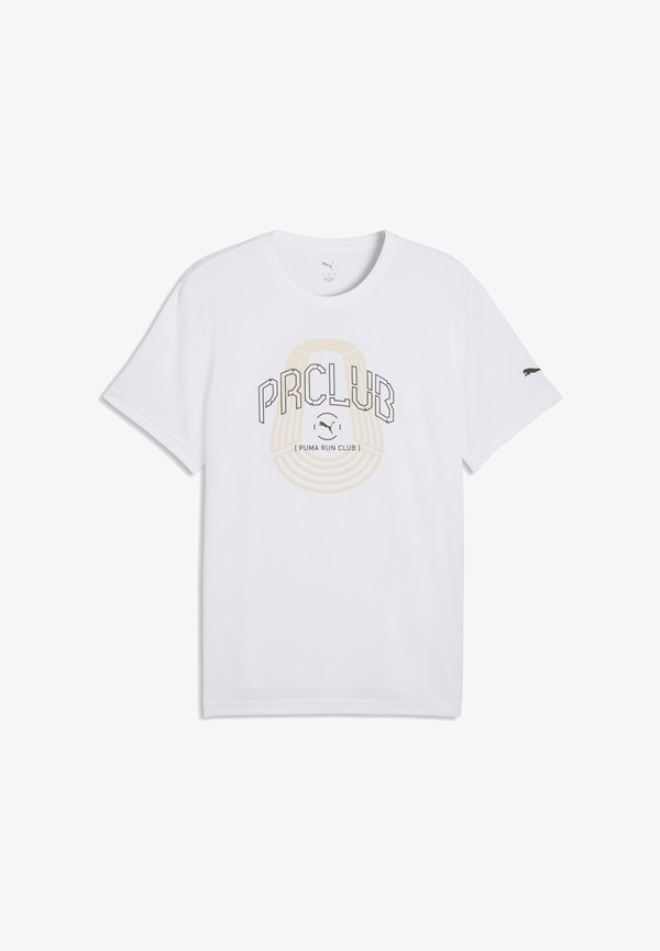 Puma RUN CLUB GRAPHIC - Sports T-shirt - white