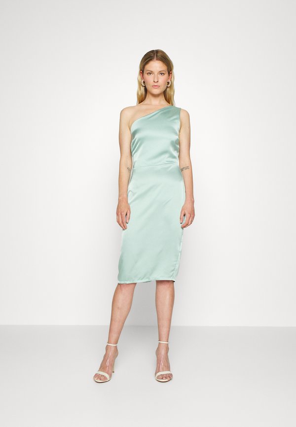 WAL G. WGXZL WEDDING - JOY ONE SHOULDER RUFFLE MIDI DRESS