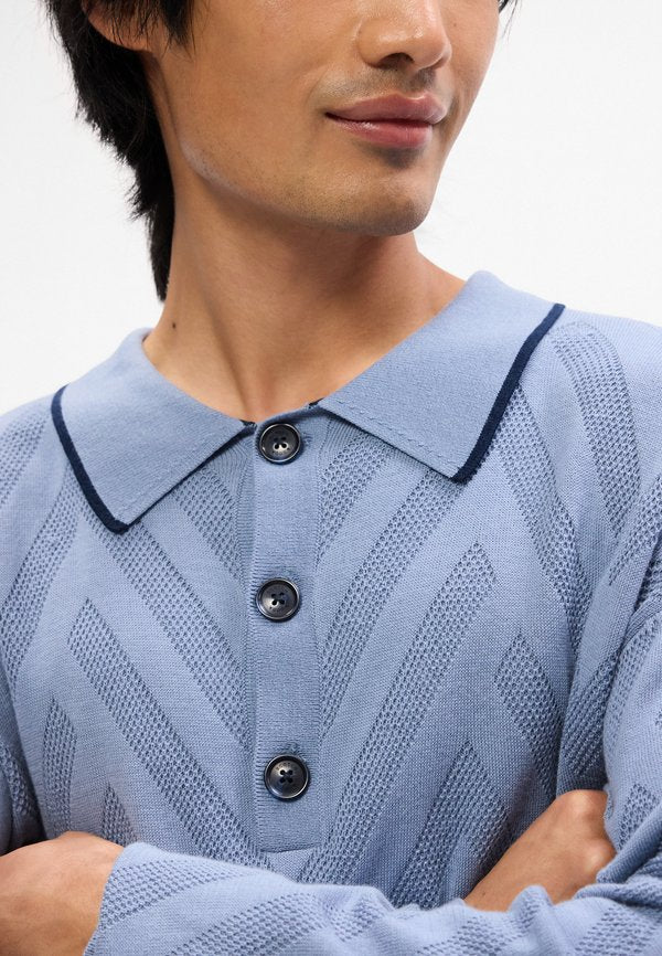 Scotch & Soda STRUCTURE LONG SLEEVE POLO