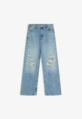 Bershka VINTAGE DESTROYS BAGGY  - Baggy Jeans - dark blue
