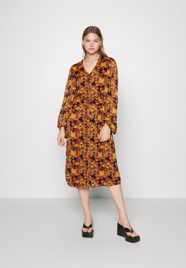 VILA VIFALIA V-NECK  MIDI DRESS