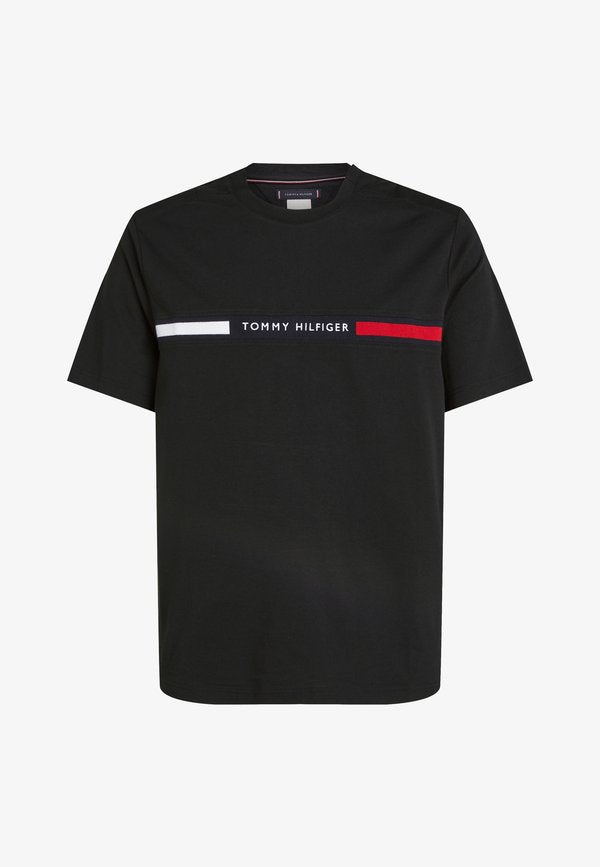 Tommy Hilfiger ADAPTIVE LOGO INSERT JERSEY T-SHIRT - Print T-shirt - black