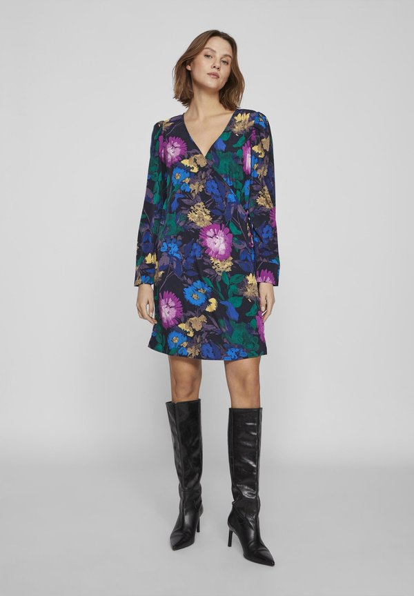 VILA VIBELINA LE V-NECK L S SHORT WRAP