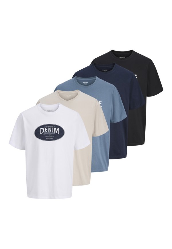Jack & Jones JJEDOVER TEE O NECK 5 PACK