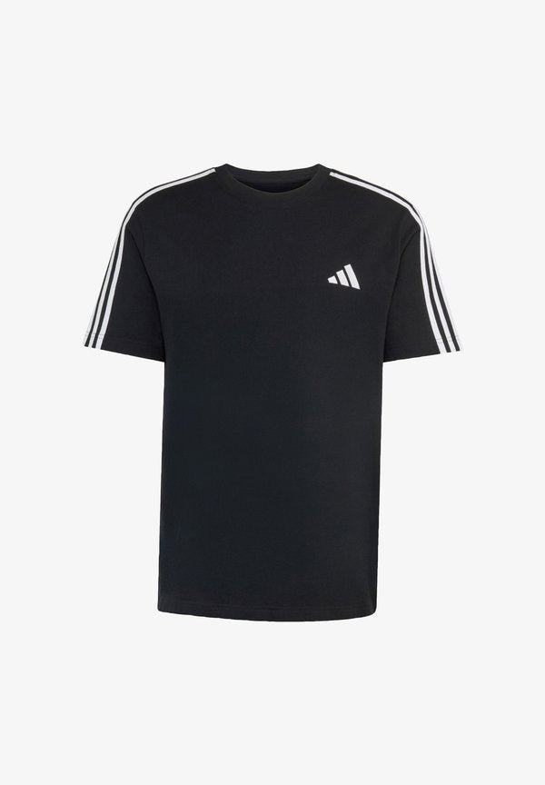 adidas Sportswear ESSENTIALS 3 STRIPES LEFT CHEST - Sports T-shirt - black   white
