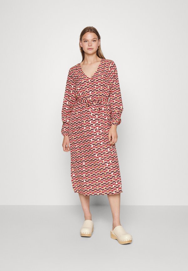 VILA VIZINO MIDI V NECK DRESS