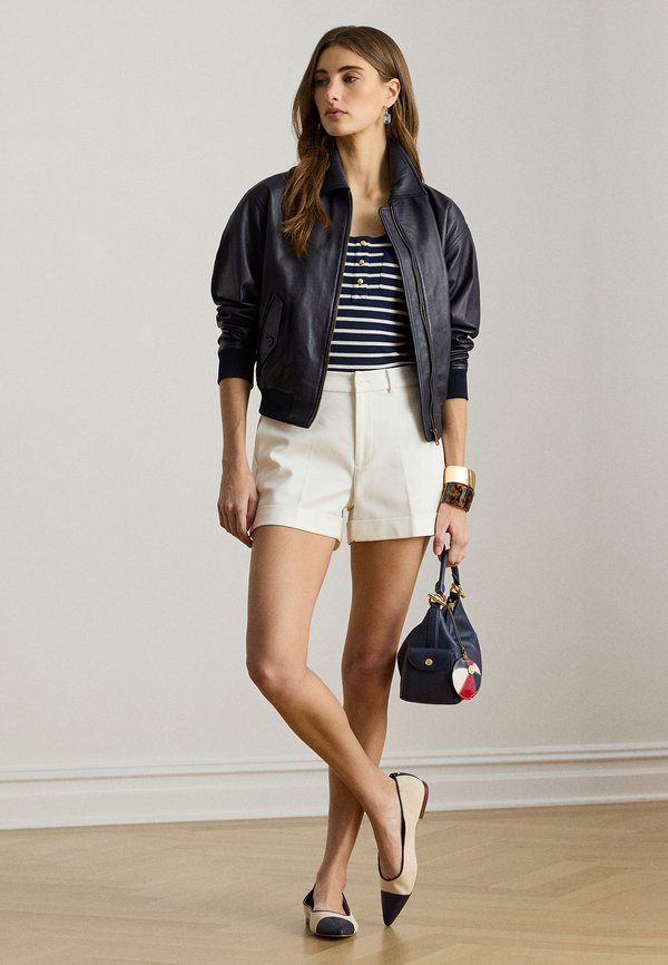 Lauren Ralph Lauren PLEATED DOUBLE-FACED COTTON SHORT