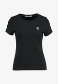 Calvin Klein Jeans EMBROIDERY SLIM TEE - Basic T-shirt - black