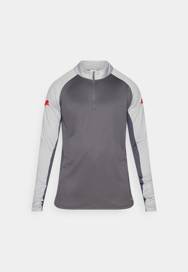 Puma INDIVIDUALLIGA 1/4 ZIP - Long sleeved top - dusky gray/red/gray echo