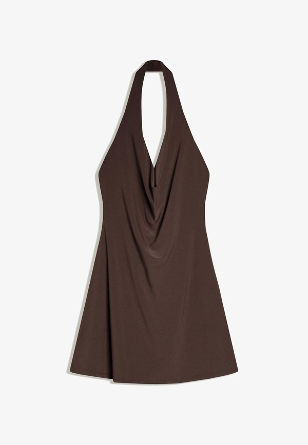 Bershka HALTER  - Jersey dress - brown