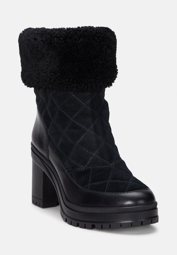 Lauren Ralph Lauren CORALINE SHEARLING-TRIM SUEDE BOOTIE