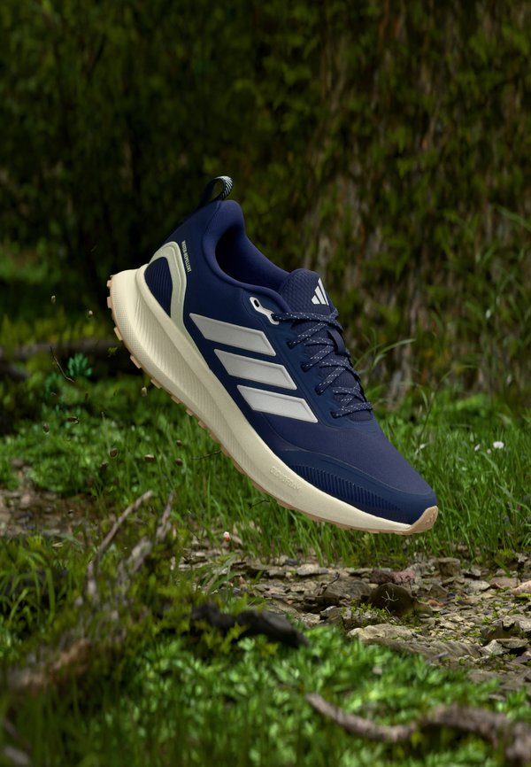 adidas Performance RUNFALCON 5 TR - Trail running shoes - dark blue/chalk white/core black