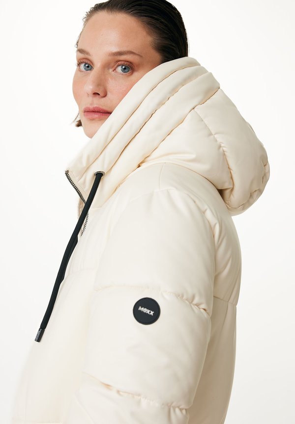 Mexx Hooded midi PU coat