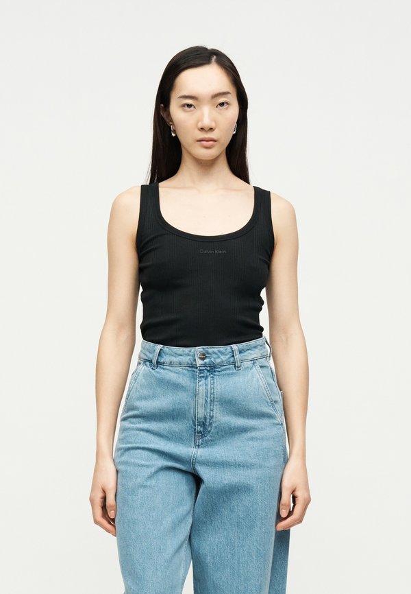 Calvin Klein VARIGATED NANO LOGO TANK - Top - black