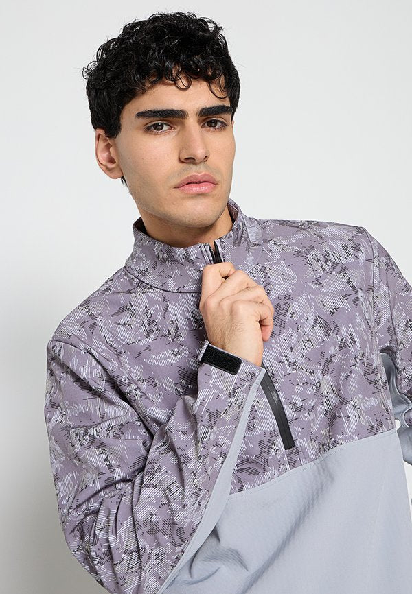 Lyle & Scott GOLF PRINTED HALF ZIP WINDJAMMER JACKET