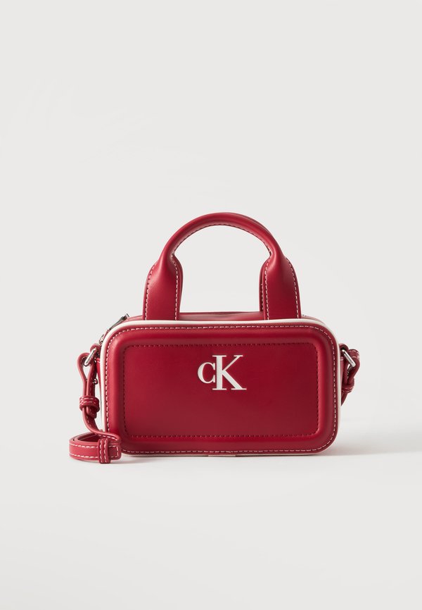 Calvin Klein CONTRAST MINI BAULETTO - Handbag - dark red