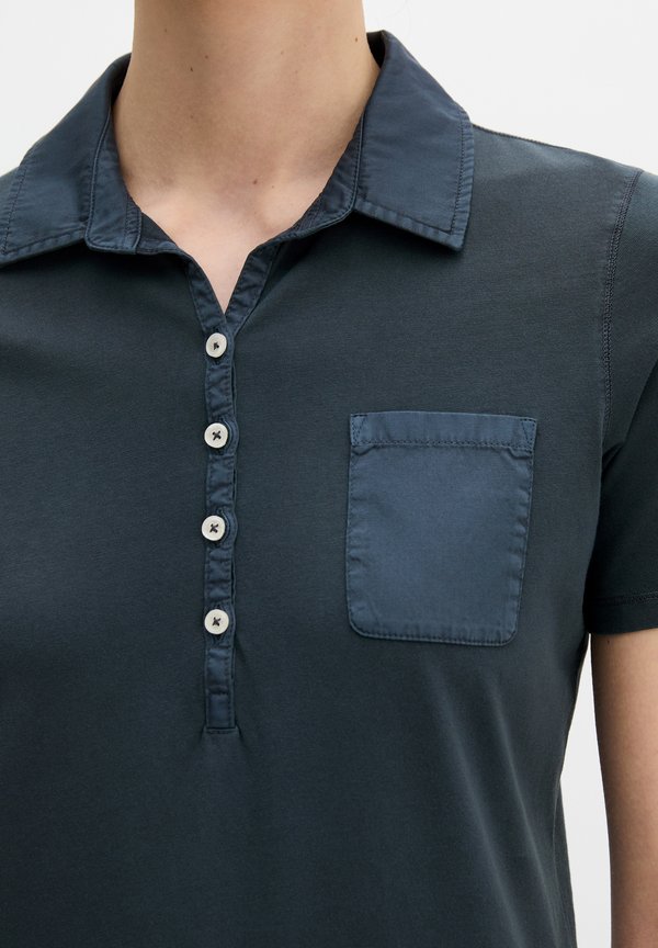 Marc O'Polo MARC O'POLO KURZARM POLOSHIRT SLIM MIT MATERIAL-MIX-DETAILS