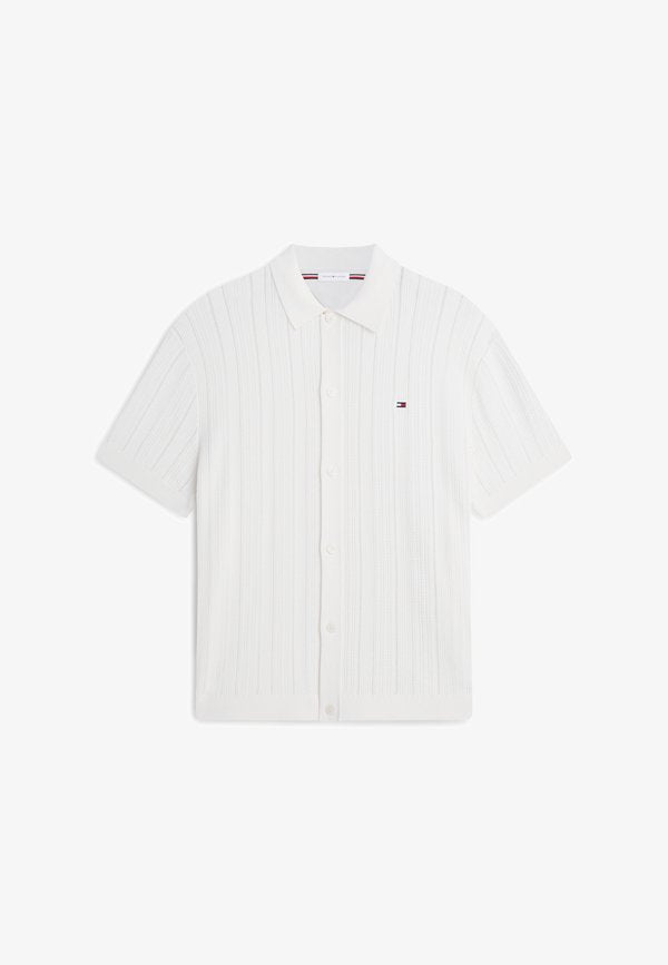 Tommy Hilfiger POINTELLE STRUCTURE SS SHIRT - SUMMER RESORT - Shirt - ivory petal