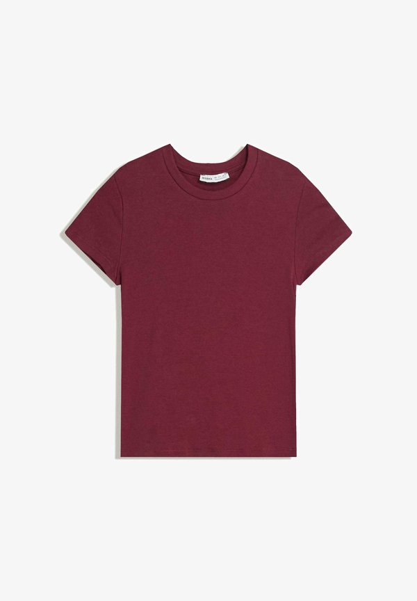 Bershka Basic T-shirt - bordeaux